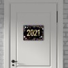 2021 New Year's Eve Metal Sign with Fireworks Motif Rocket