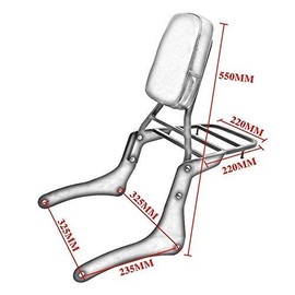 Promise Faster Backrest Sissy Bar Luggage Rack Pad Compatible for Kawasaki Vulcan 900 VN900 1997-2019