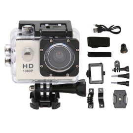 Underwater Waterproof Action Camera 1080P Multifunctional Diving Video Camera for Outdoor Riding White