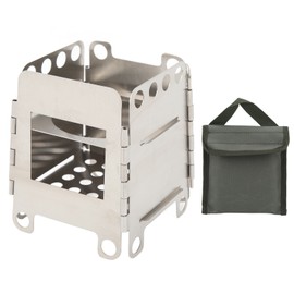 Portable Wood Stove Stainless Steel Camping Stove Ultralight Camp Mini Pocket Folding Stove for Backpacking Hiking Small