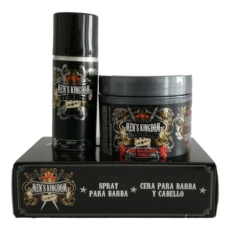 Cera Para Barba Cabello Bigote Óleo Men's Kingdom 4 Piezas