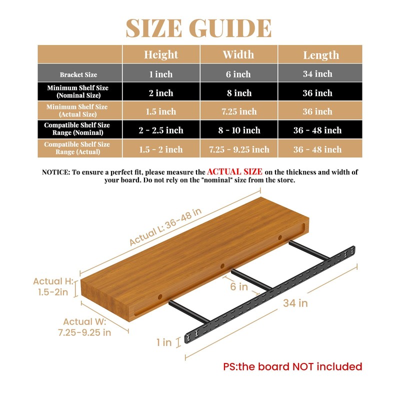 1pc Floating Shelf Bracket Heavy Duty,Decorative Floating Shelf Hardware Hidden