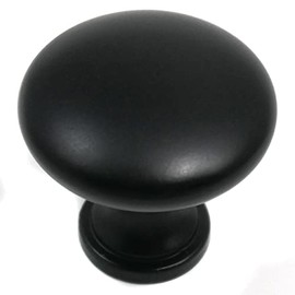 Laurey 54620 Danica Steel Round Mushroom Shaped Cabinet Hardware Knob - 1.38 Inch - 35mm -Matte Black