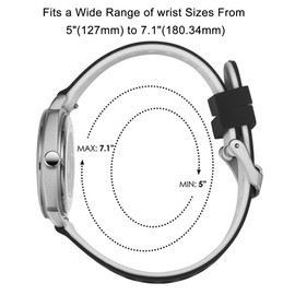 Diaofendi Petite Watch for Women Nurses, Easy to Read Small Face, Silicone Band, Military Time Second Hand and 24 Hour, Waterproof (Red Noodles-White and Black)