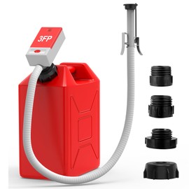 Fuel Transfer Pump with Auto Stop Sensor and 4 Tank Adapter, 3.2 Gallon per minute & 51'' Extra Long Hose, Portable Gas Can Pump for Oil, Diesel and Gasoline with Overfill Protection (Red)