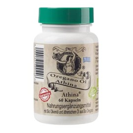 AthinaÂ® Oregano Ãl Vegan Bio 1 x 60 Kapseln I 100 mg AthinaÂ® Oregano-Ãl BIO pro Kapsel I Origanum vulgare hirtum aus Griechenland I 80% Carvacrol I Reine & natÃ¼rliche Zutaten I FÃ¼hrender Hersteller