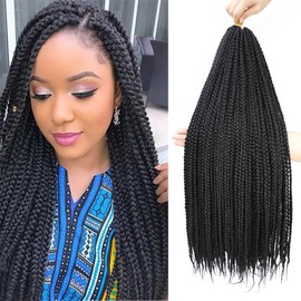 6 Packs 144 Strands 14 Inch Goddess Box Braids Crochet Hair Pre looped Crochet Hair Goddess Braid Hair Crochet Braids for Black Women Braiding Hair (1B)