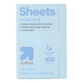 Up&up Sheets Oil Absorbing Control De Brillo Facial Todo Tipo De Piel Día/noche