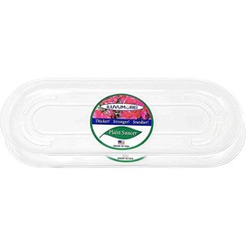 ILUVUMOREI Oval 2 Pack of 18 by 6.5 Inches Clear Plant Saucer, Thicker, Durable Flower Pot Planter for Indoors or Outdoors, Window Sills and Shelves (2 Pack - 18")