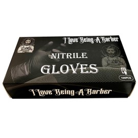 HAIRFUSION I Love Being A Barber - Professional Heavy Duty Disposable Nitrile Gloves - Powder & Latex Free - Touch Screen - Box of 100 (Extra Large)