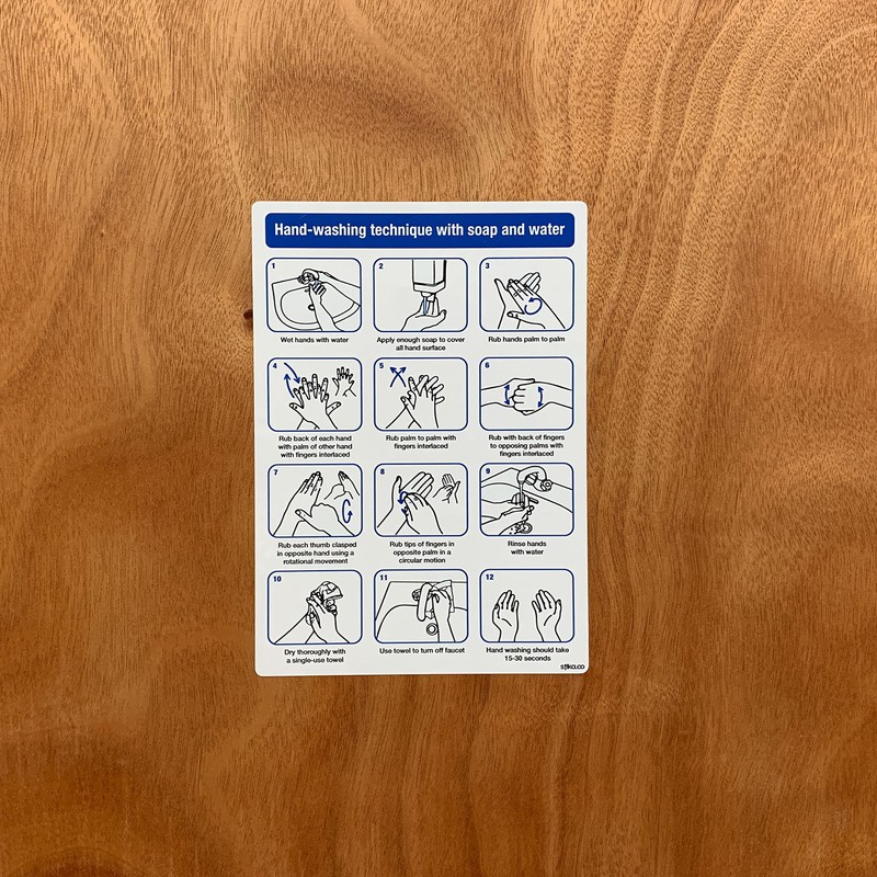 Hand wash technique with soap and water, NHS recommended