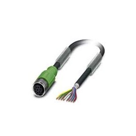 Phoenix Contact 1400389 Sensor Cables/Actuator Cables SAC-8P-10,0PUR/M12FS SH VA, 8 pos Socket Straight M12 to Wire Leads