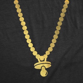 Gold Pacifier Baby Bodysuit Funny Sarcastic Golden Chain Graphic Novelty Jumper for Infants Funny Baby Onesies Funny Sarcastic Onesie Novelty Onesie Black - Newborn