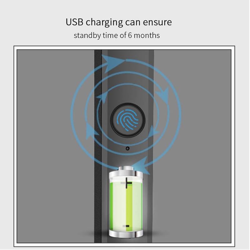 Fingerprint Lock USB Charging Security Leather Business Conference Notebook