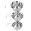 3 PCS Stainless Steel Camping Bowl Set Portable BBQ Folding