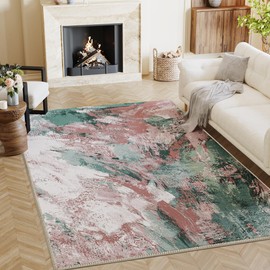 H.VERSAILTEX Paisley Floral Vintage Area Rug - 4x6 Soft Bedroom Rug Machine Washable Entryway Mat, Non Slip Pet Friendly Indoor Floor Accent Carpet for Bathroom Mudroom Basement Studio