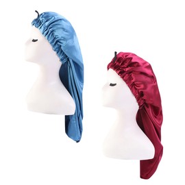Pack of 2 Satin Bonnet, Sleep Cap, Silk, Satin Sleeping Cap, Satin Women, Night Cap, Bonnet, Silk Sleep Cap, Adjustable Silk Bonnet, Silk Bonnet for Sleeping, Soft Satin Hood