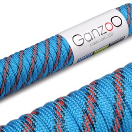 Ganzoo Paracord 550 Rope for Bracelet, Lead, Collar, Nylon/Polyester Rope, 30 Metres, Multicoloured