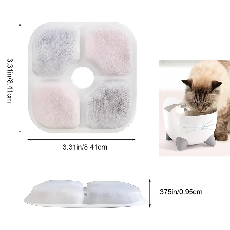 7pcs Cat Water Fountain Filters, Replacement Pet Filters