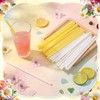 Potchen 50 Daisy Flower Shape Plastic Straws Disposable Drinking Straw