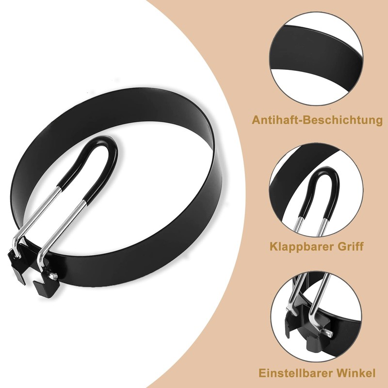 Egg Ring, 4 Pieces Stainless Steel Pancake Mould, Fried Egg