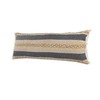 LR Home Atlantis Coastal Striped Lumbar Jute Braiding and Fringe