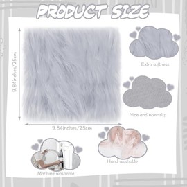 Gosodeny School Locker Rugs Square Light Pink Furry and Cute Locker Decoractions with Anti-Slip Backing for Girls in Middle School Back to School Stuff Gift (4, Grey)