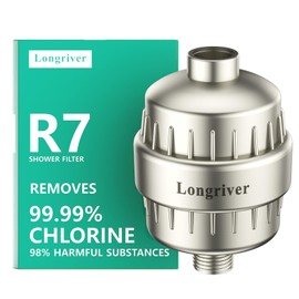 R7 Shower Filter High Put Shower Water Filter for Hard Water 99.99% Remove Chlorine, Heavy Metals, Shower Water Softener, Improve your skin and hair, Bathroom Fixture Hardware Parts, Brushed Nickel