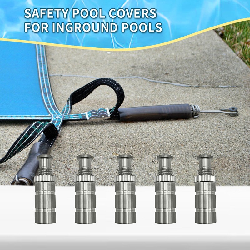 304 Stainless Steel Pool Cover Anchors,Corrosion-Resistant & Durable for Inground