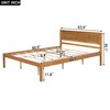 P PURLOVE Queen Size Bed Frame,Solid Wood Platform Bed with