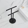 Black Hand Towel Holder Stand, Double T-Shape Hand Towel Stand