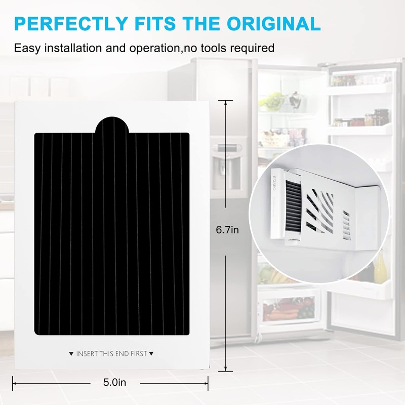 SEISSO Refrigerator Air Filter Replacement 3 Pack Carbon Activated Air