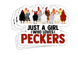 Just a Girl who Loves peckers Women Girls Farmer Funny 4x3 Decals Stickers for Laptop Window Car Bumper Helmet Water Bottle (Pack 3)