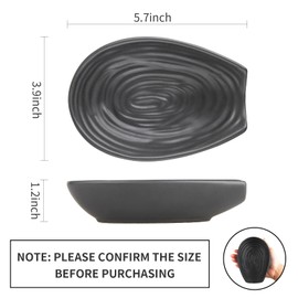 Hasense Spoon Rest for Kitchen Countertop and Stove Top, Stable Heat-resistant Spoon Holder for Home Kitchen Coffee Bar Cooking, Matte Black Utensil Rest for Spatula Ladles Tongs, 1 PC