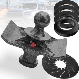 1.5" Raised Gooseneck Hitch Ball 2085295 with Reinforced Square Base, Heavy Duty 38,000 lbs Towing Capacity, Compatible with F-Series, Silverado, Ram, and Sierra Trucks