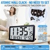 TXL Atomic Wall Clock with Backlight, Battery Operated Digital Wall