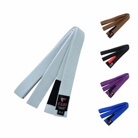 Fadi Sports BJJ Jiu Jitsu Belt - Cotton-Polyester Martial Arts Belt for Karate, Judo, and Taekwondo - Unisex Kids & Adults