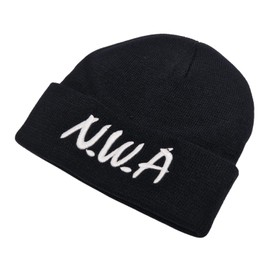 NWA Hiphop Beanie Black Soft Comfortable Casual for Men Women Warm Knitted Winter Woolly Skully Ski Headwear