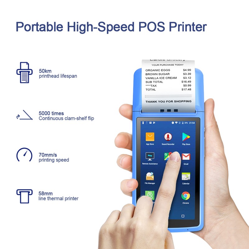 MHT-M1 POS Terminal Support Android 6.0 OS Receipt Printer with