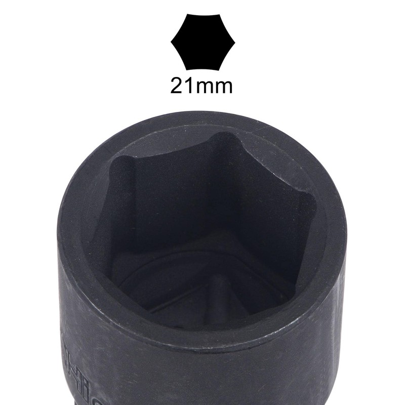 TA-VIGOR 6-Point Impact Socket, 1/2-Inch Drive 21mm Spindle Axle Nut