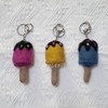 Nepalese wool ice cream key ring, doll bag ring, stick