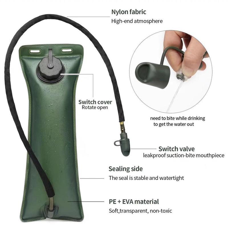 DuDuZui Hydration Backpack with 3L Hydration Bladder, Black Water Bladder