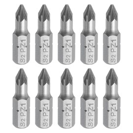 HARFINGTON 10pcs PZ1 Screwdriver Bits 1/4" Hex Shank Magnetic Head 1" Length S2 Steel Phillips Slotted Drill Bits for Repair Work Electric Screw Driver
