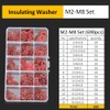 CONPHERON 690 Pieces Red Steel Paper Fibre Flat Washers Set