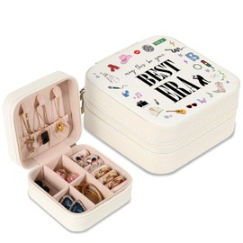 GIFTSFARM Jewelry Box, Small Jewelry Case for Taylor Fans, Taylor Gifts Merch, Portable Jewelry Case with Best Era for Bracelet, Necklace, Ring, Earring Organizer Holder Storage Boxes