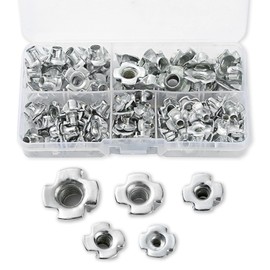 Nuts with Claws (100 Pieces) T-Nuts Four Prong Nuts Heat Resistant, Corrosion Resistance, High Hardness, Suitable for Foundation Construction, Automotive and Motorcycle Parts, Furniture Fasteners, etc