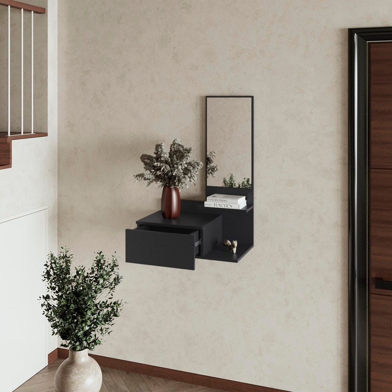 SVRCK Modern Floating Vanity with Integrated Mirror for Compact Spaces,