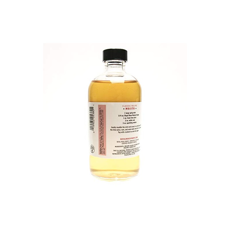 Royal Rose Organic Simple Syrup for Cocktails and Mocktails, 8