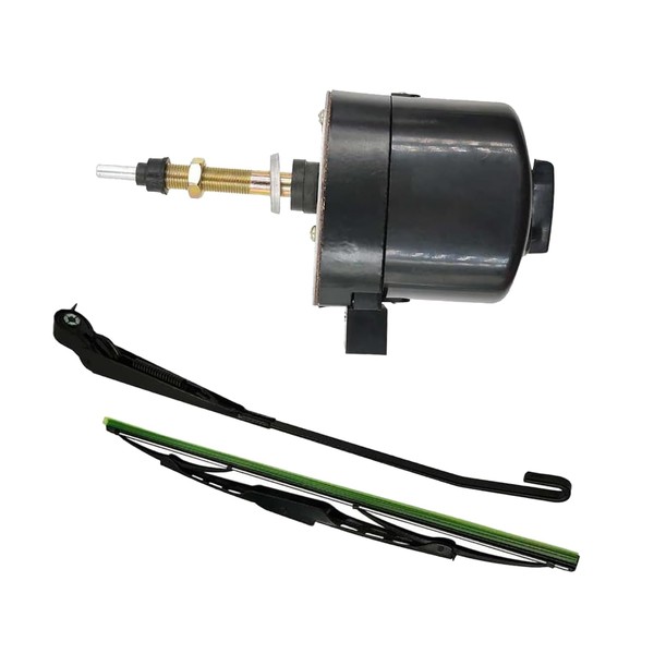 12V Windshield Wiper Motor with Arm and Blade Compatible with Universal Tractor Fishing-Boat Willis Jeep