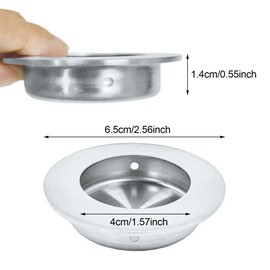 EUPSIIU 3 Pack Flush Recessed Sliding Round Door Pull Handles Hidden Stainless Steel Finger Pulls Hidden Handle,Recessed Sliding Door Handles,for Pocket Door Closet Door Barn Door (Silver)